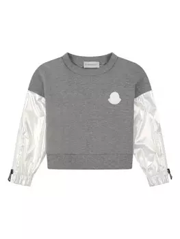 Moncler Enfant спортивный костюм с нашивками-логотипами, серый