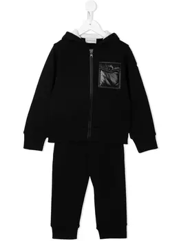 Moncler Enfant спортивный костюм с нашивкой-логотипом, черный
