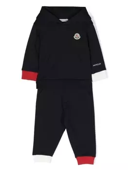 Moncler Enfant спортивный костюм с нашивкой-логотипом, синий