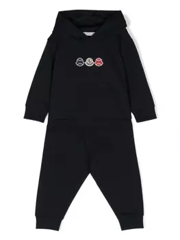 Moncler Enfant спортивный костюм с нашивкой-логотипом, синий