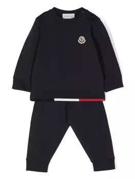 Moncler Enfant спортивный костюм с нашивкой-логотипом, синий