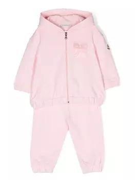 Moncler Enfant спортивный костюм с нашивкой-логотипом, розовый