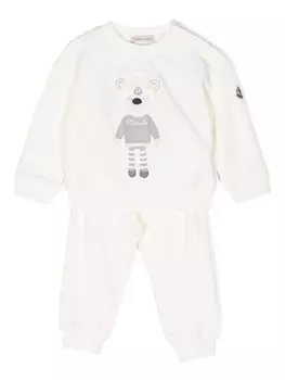 Moncler Enfant спортивный костюм с принтом Teddy Bear, коричневый