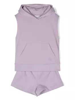 Moncler Enfant спортивный костюм с вышитым логотипом, фиолетовый