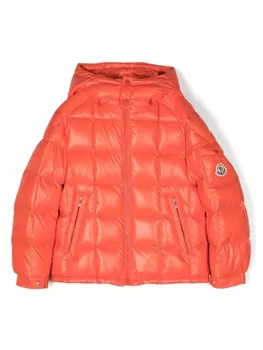 Moncler Enfant стеганый пуховик Jeff, оранжевый