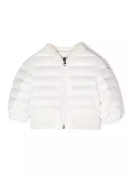 Moncler Enfant стеганый пуховик Ter с нашивкой-логотипом, белый