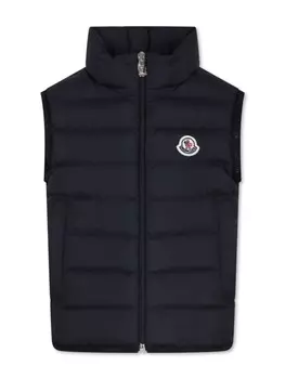 Moncler Enfant стеганый жилет с логотипом, синий