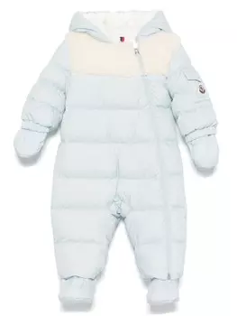 Moncler Enfant стеганый зимний комбинезон, синий