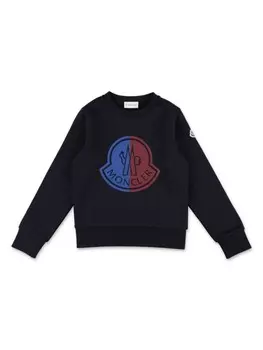 Moncler Enfant толстовка из джерси с принтом, синий