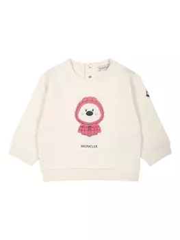 Moncler Enfant толстовка с длинными рукавами и принтом, белый