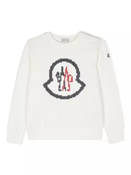 Moncler Enfant толстовка с логотипом, белый