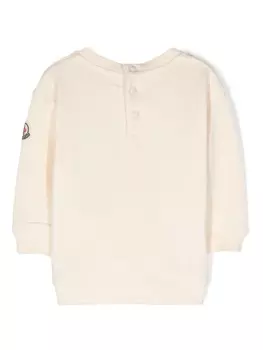 Moncler Enfant толстовка с логотипом, нейтральный цвет