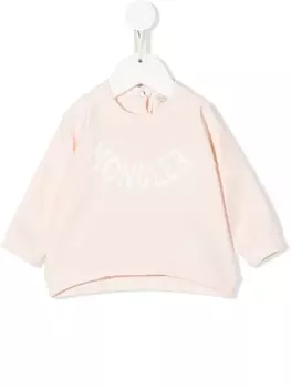 Moncler Enfant толстовка с логотипом, розовый