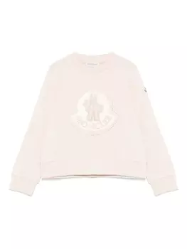 Moncler Enfant толстовка с нашивкой-логотипом, розовый