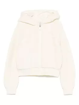Moncler Enfant трикотажная толстовка с капюшоном, нейтральный