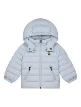 Moncler Enfant утепленная куртка с нашивкой-логотипом Jules, синий