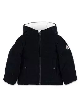 Moncler Enfant утепленная куртка с вышитым логотипом Cainan, черный