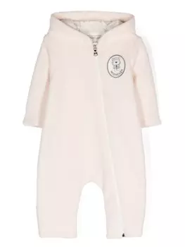 Moncler Enfant вышитый логотип babygrow, розовый