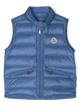 Moncler Enfant жилет Gui с логотипом, синий