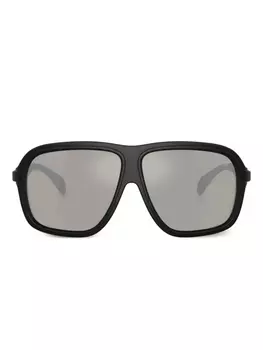 Moncler Eyewear logo-print солнцезащитные очки, черный