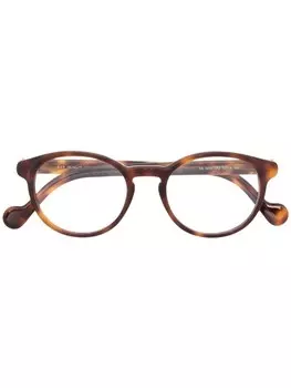 Moncler Eyewear очки в круглой оправе, коричневый