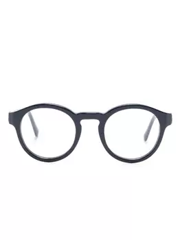 Moncler Eyewear очки в круглой оправе с логотипом, синий