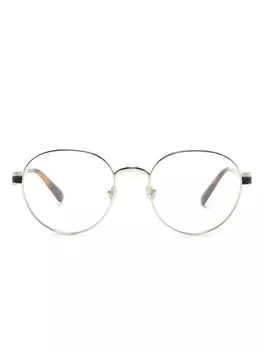 Moncler Eyewear очки в круглой оправе с логотипом, золотой