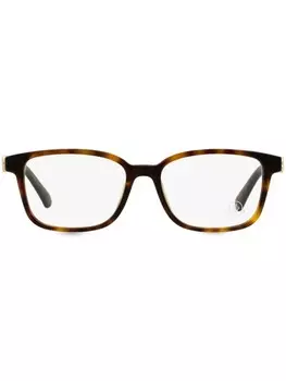 Moncler Eyewear очки в прямоугольной оправе черепаховой расцветки, коричневый