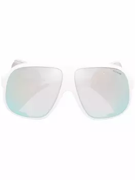Moncler Eyewear солнцезащитные очки-маска, белый