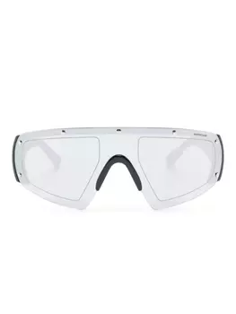 Moncler Eyewear солнцезащитные очки-маска, черный