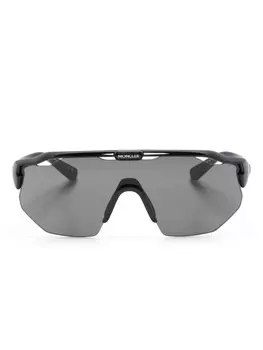 Moncler Eyewear солнцезащитные очки-маска, черный