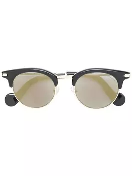 Moncler Eyewear солнцезащитные очки с круглой оправой, черный