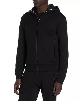 Moncler флисовая толстовка на молнии спереди, черный