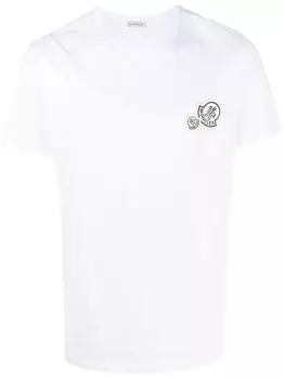 Moncler футболка из джерси с нашивкой-логотипом, белый