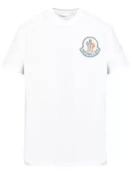 Moncler футболка из хлопка с логотипом, белый