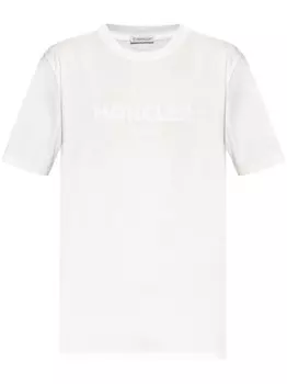 Moncler футболка из хлопка с логотипом, белый