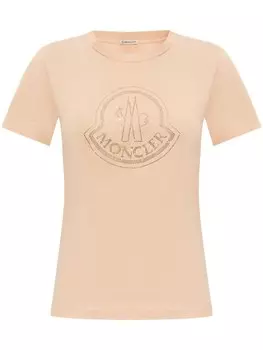 Moncler футболка из хлопка с логотипом, нейтральный цвет