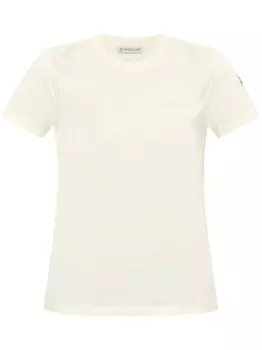 Moncler футболка из хлопка с нашивкой-логотипом, нейтральный цвет