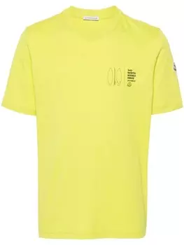 Moncler футболка из хлопка с принтом доски для серфинга, зеленый