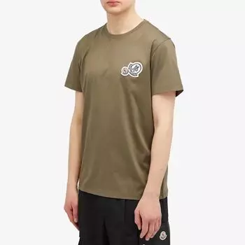Moncler Футболка с двойным логотипом, зеленый