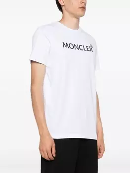 Moncler футболка с фактурным логотипом, белый
