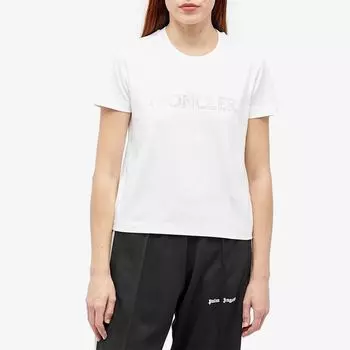 Moncler Футболка с кристаллическим логотипом, белый