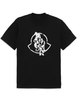 Moncler футболка с логотипом, черный