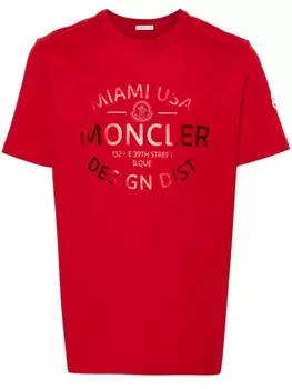 Moncler футболка с логотипом, красный