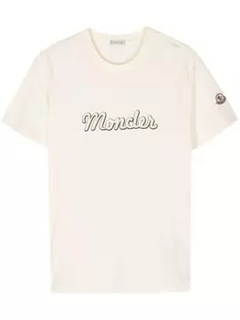 Moncler футболка с логотипом, нейтральный цвет
