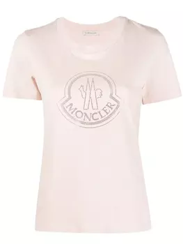 Moncler футболка с логотипом, розовый