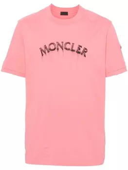 Moncler футболка с логотипом, розовый