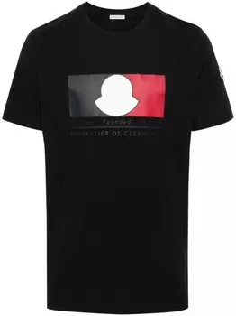 Moncler футболка с логотипом, синий