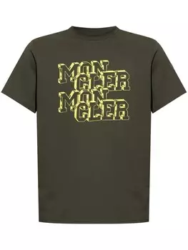 Moncler футболка с логотипом, зеленый
