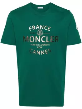 Moncler футболка с логотипом, зеленый